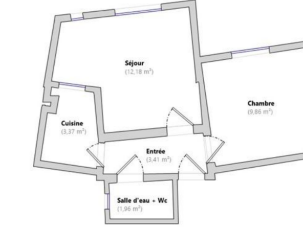 Appartement 2 pièces meublé  à louer -  30m2