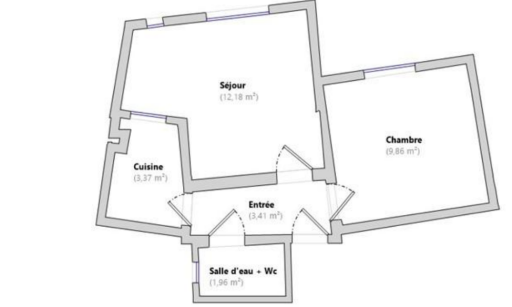 Appartement 2 pièces meublé  à louer -  30m2